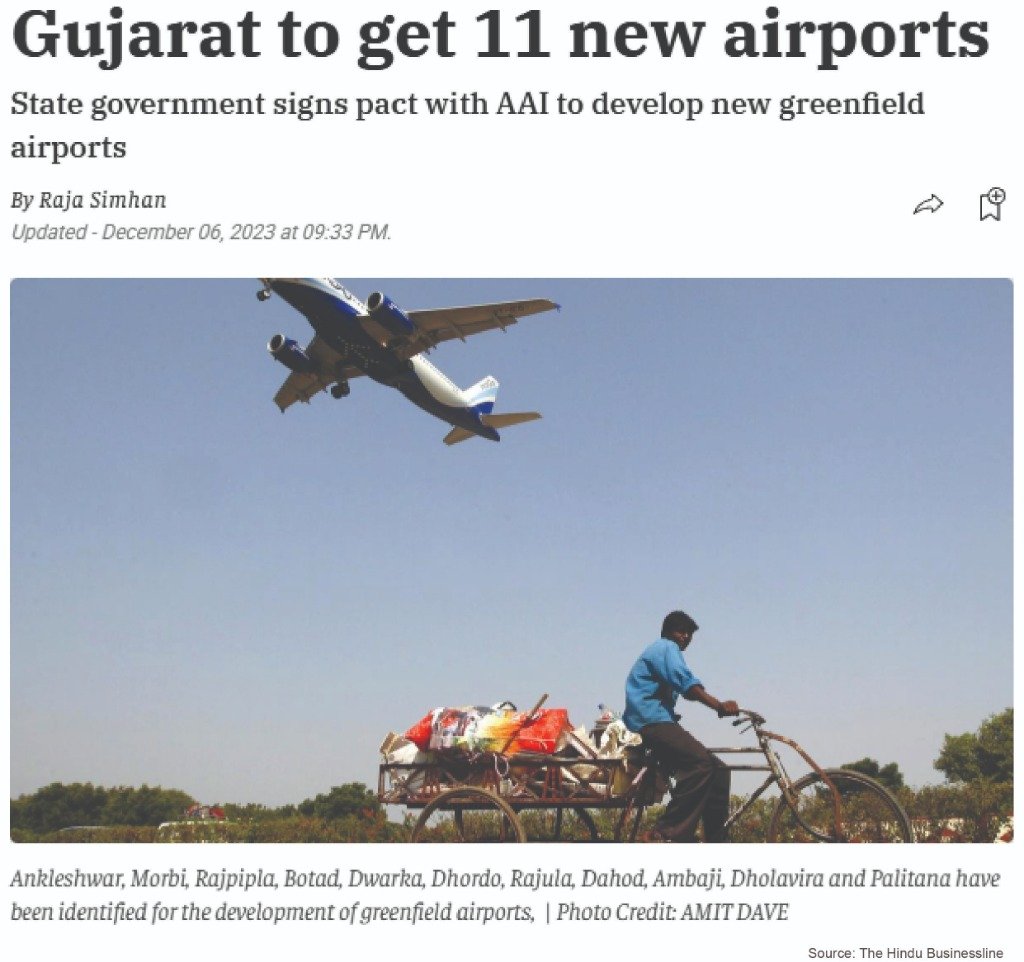 11 Greenfield Airports. 11 Potential Growth Hubs.